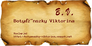 Botyánszky Viktorina névjegykártya